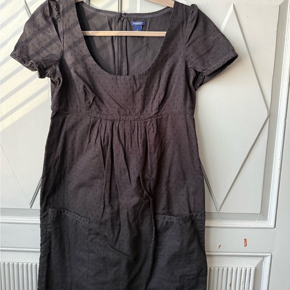 American Eagle Outfitters Black Swiss Dot Cotton Dress